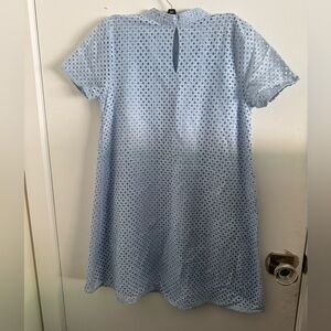Light Blue Eyelet Short Sleeve Dress